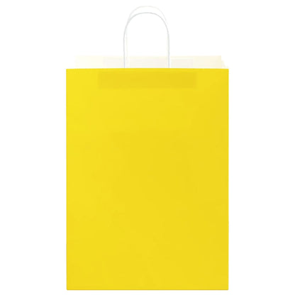 Sacchetti di Carta 50 pz con Manici Gialli 32x17x44 cm