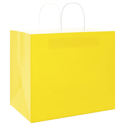 Sacchetti di Carta 50 pz con Manici Gialli 32x22x28 cm