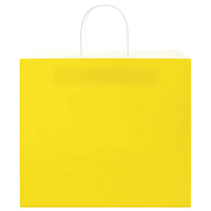 Sacchetti di Carta 50 pz con Manici Gialli 32x22x28 cm