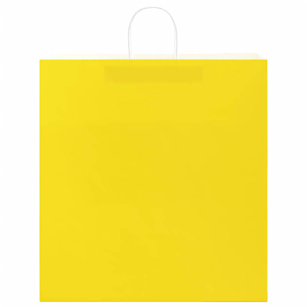 Sacchetti di Carta 50 pz con Manici Gialli 45x17x48 cm