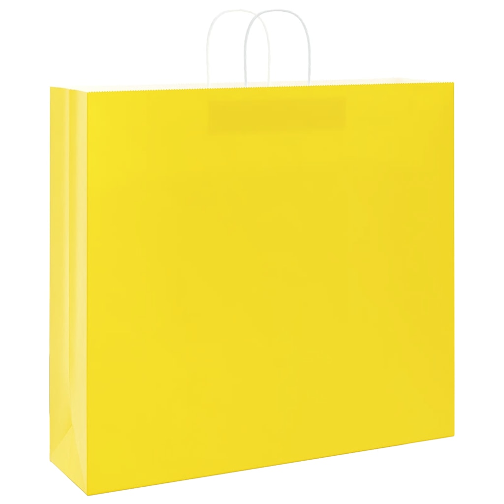 Sacchetti di Carta 50 pz con Manici Gialli 54x15x49 cm