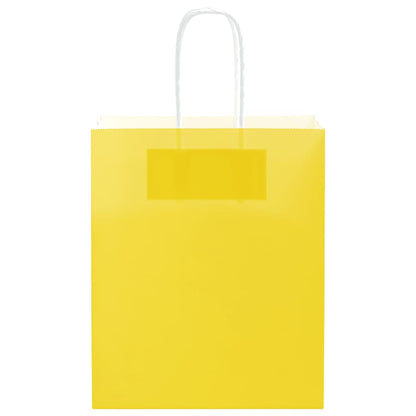 Sacchetti di Carta 250 pz con Manici Gialli 18x8x22 cm