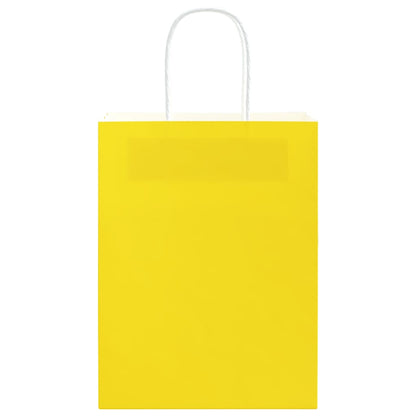 Sacchetti di Carta 250 pz con Manici Gialli 21x11x28 cm