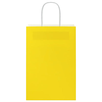 Sacchetti di Carta 250 pz con Manici Gialli 21x11x31 cm