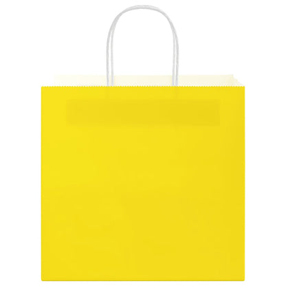 Sacchetti di Carta 250 pz con Manici Gialli 21x11x36 cm