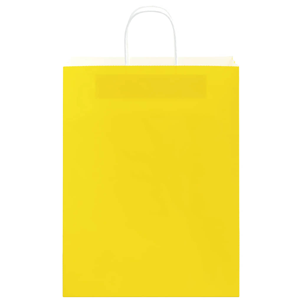 Sacchetti di Carta 250 pz con Manici Gialli 32x12x42 cm