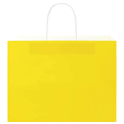 Sacchetti di Carta 250 pz con Manici Gialli 32x17x25 cm