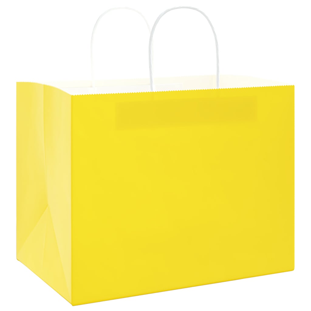 Sacchetti di Carta 250 pz con Manici Gialli 32x22x24 cm