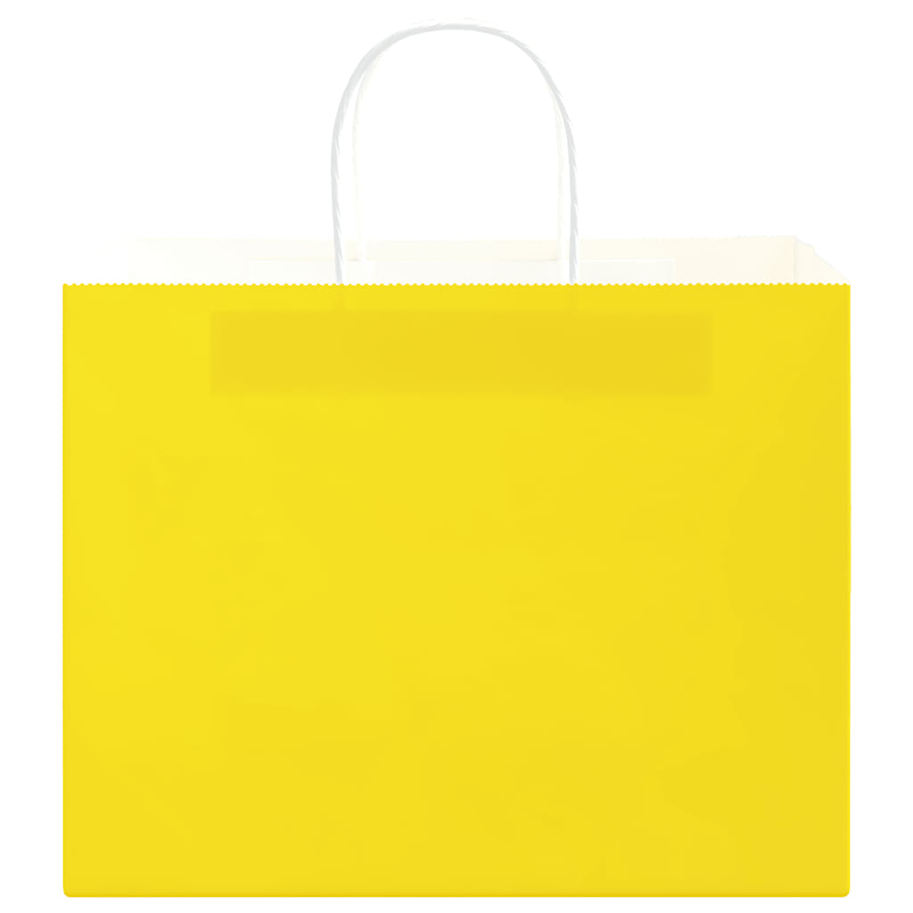 Sacchetti di Carta 250 pz con Manici Gialli 32x22x24 cm