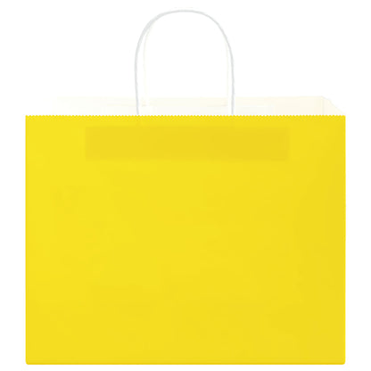 Sacchetti di Carta 250 pz con Manici Gialli 32x22x24 cm