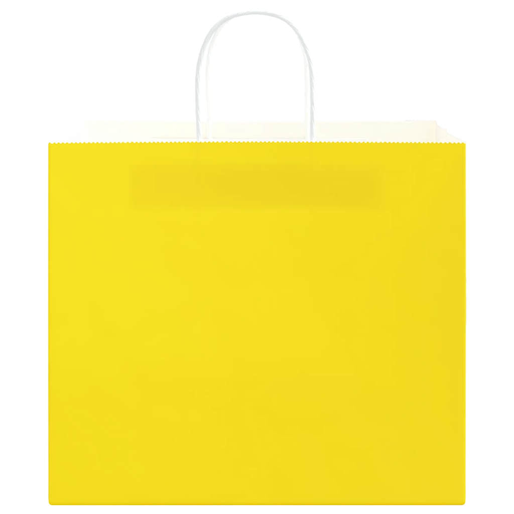 Sacchetti di Carta 250 pz con Manici Gialli 32x22x28 cm