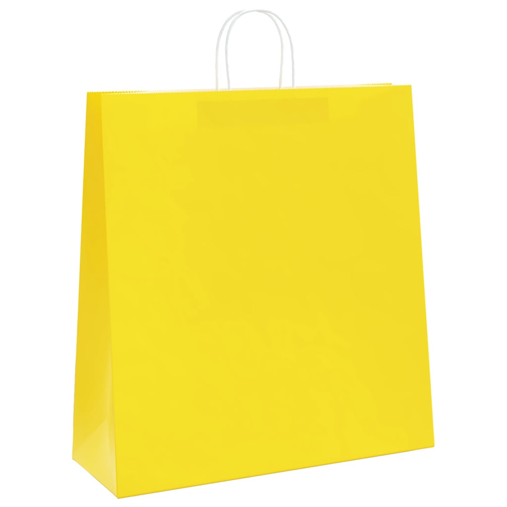 Sacchetti di Carta 250 pz con Manici Gialli 45x17x48 cm