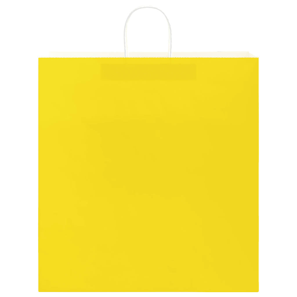 Sacchetti di Carta 250 pz con Manici Gialli 45x17x48 cm