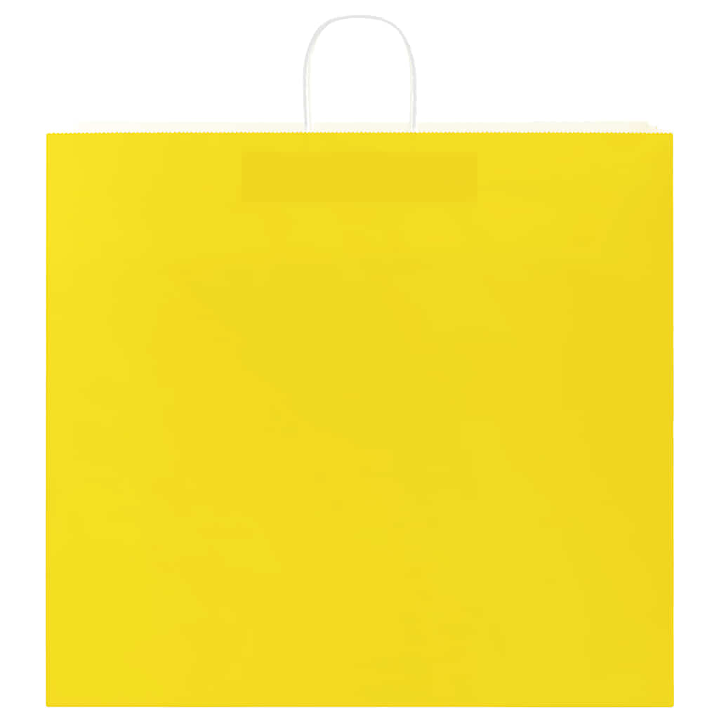 Sacchetti di Carta 250 pz con Manici Gialli 54x15x49 cm