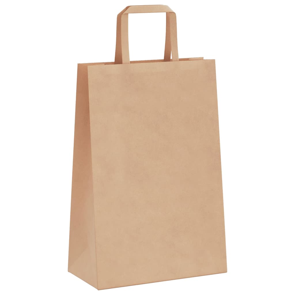 Sacchetti di Carta Kraft 50 pz con Manici Marrone 21x11x31 cm