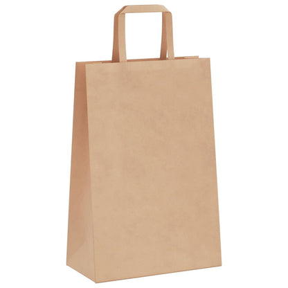 Sacchetti di Carta Kraft 50 pz con Manici Marrone 21x11x31 cm