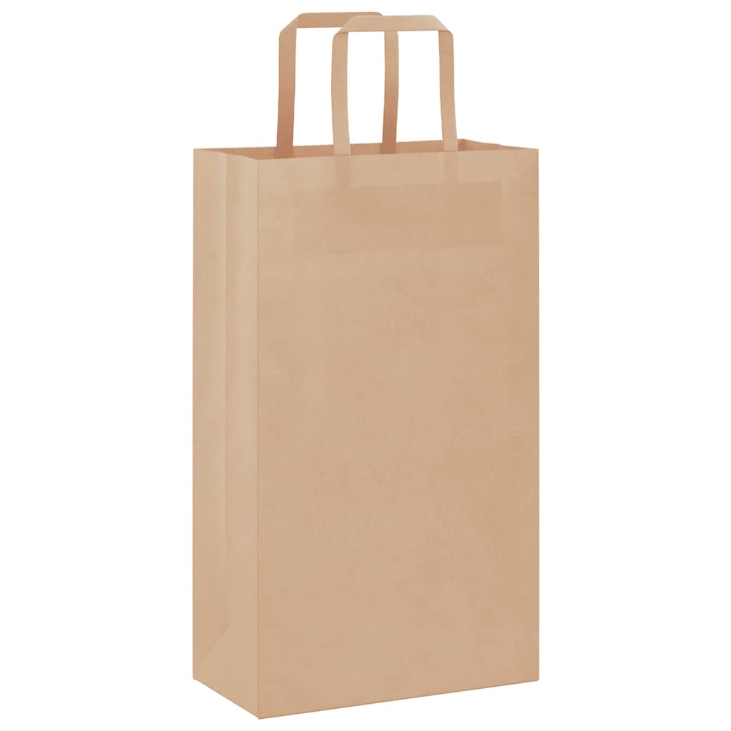 Sacchetti di Carta Kraft 50 pz con Manici Marrone 21x11x36 cm