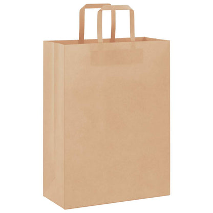 Sacchetti di Carta Kraft 50 pz con Manici Marrone 26x12x35 cm