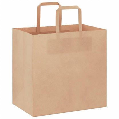 Sacchetti di Carta Kraft 50 pz con Manici Marrone 26x17x25 cm