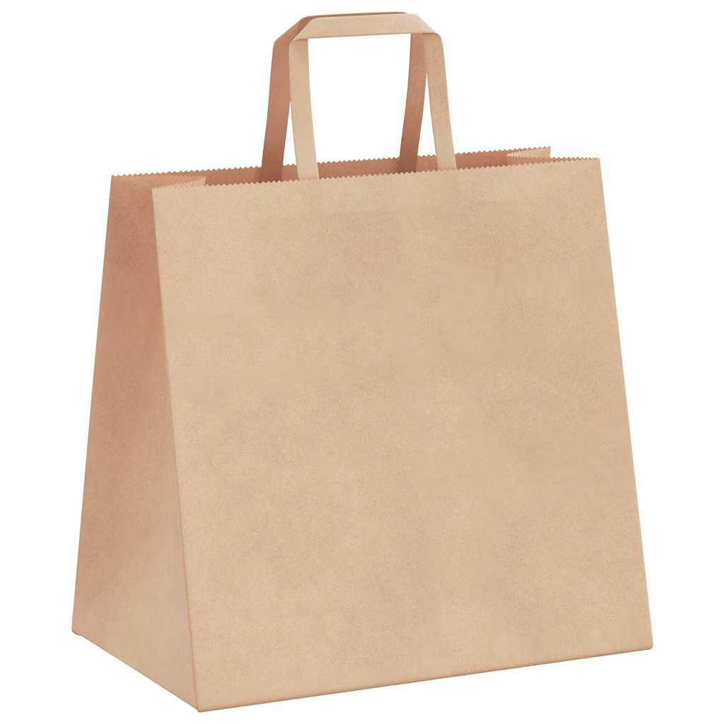 Sacchetti di Carta Kraft 50 pz con Manici Marrone 26x17x25 cm