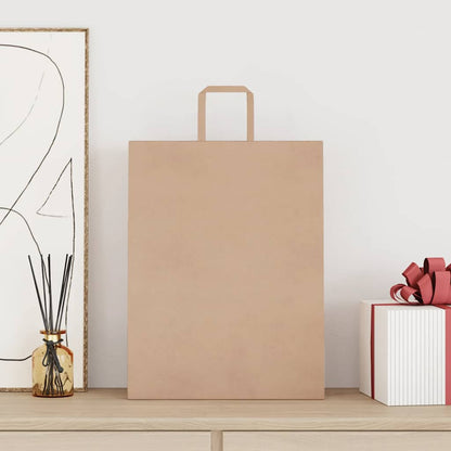 Sacchetti di Carta Kraft 50 pz con Manici Marrone 32x12x42 cm