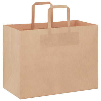 Sacchetti di Carta Kraft 50 pz con Manici Marrone 32x17x25 cm