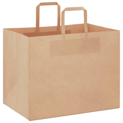 Sacchetti di Carta Kraft 50 pz con Manici Marrone 32x22x24 cm