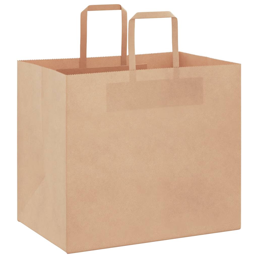 Sacchetti di Carta Kraft 50 pz con Manici Marrone 32x22x28 cm