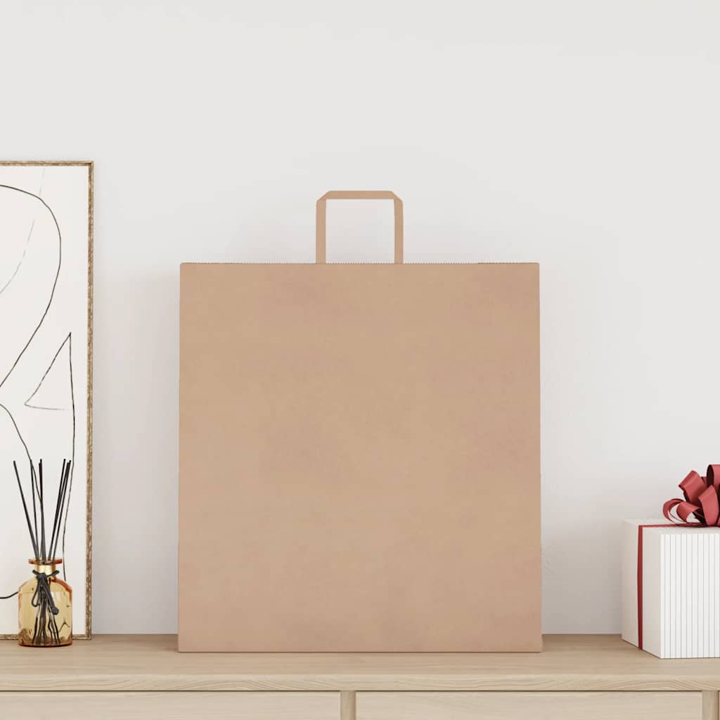 Sacchetti di Carta Kraft 50 pz con Manici Marrone 45x17x48 cm
