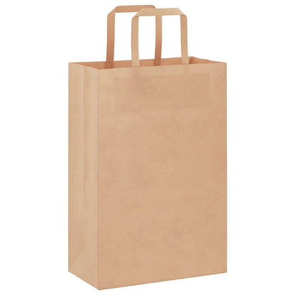 Sacchetti di Carta Kraft 250 pz con Manici Marrone 21x11x31 cm