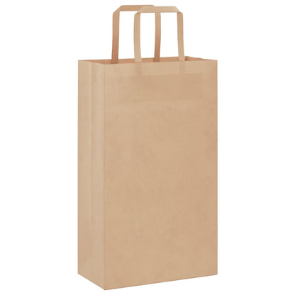 Sacchetti di Carta Kraft 250 pz con Manici Marrone 21x11x36 cm