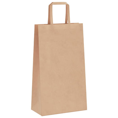 Sacchetti di Carta Kraft 250 pz con Manici Marrone 21x11x36 cm