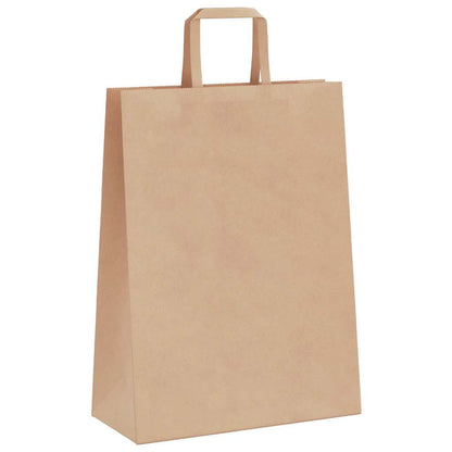 Sacchetti di Carta Kraft 250 pz con Manici Marrone 26x12x35 cm