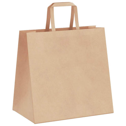 Sacchetti di Carta Kraft 250 pz con Manici Marrone 26x17x25 cm