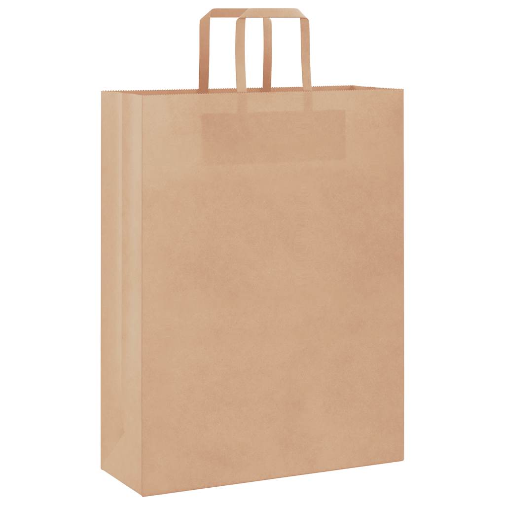 Sacchetti di Carta Kraft 250 pz con Manici Marrone 32x12x42 cm