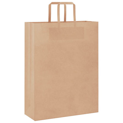 Sacchetti di Carta Kraft 250 pz con Manici Marrone 32x12x42 cm