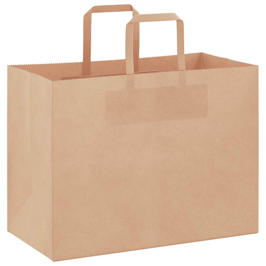 Sacchetti di Carta Kraft 250 pz con Manici Marrone 32x17x25 cm