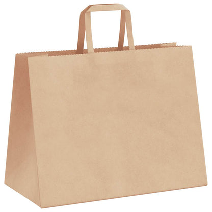 Sacchetti di Carta Kraft 250 pz con Manici Marrone 32x17x25 cm