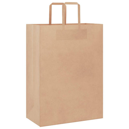 Sacchetti di Carta Kraft 250 pz con Manici Marrone 32x17x44 cm
