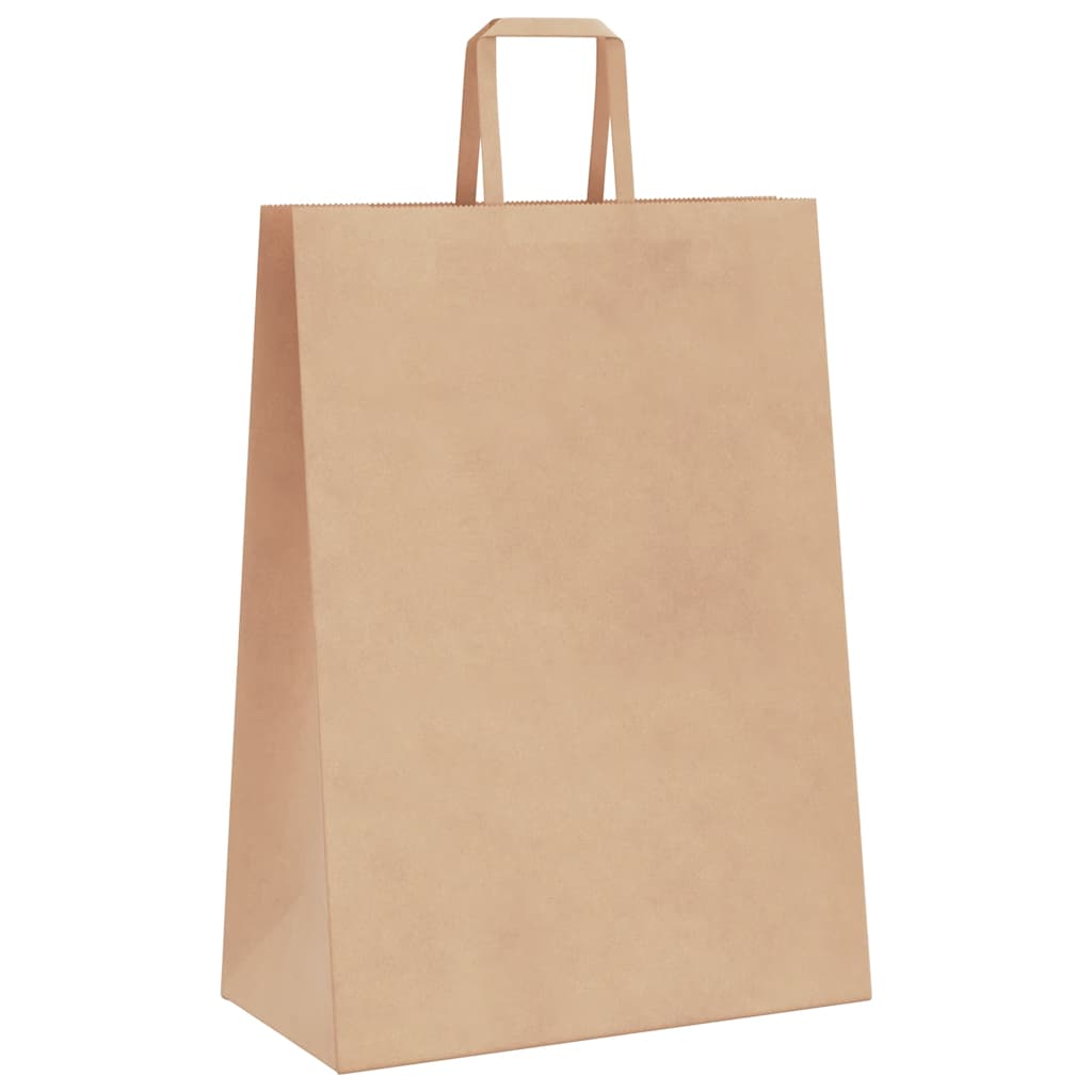 Sacchetti di Carta Kraft 250 pz con Manici Marrone 32x17x44 cm