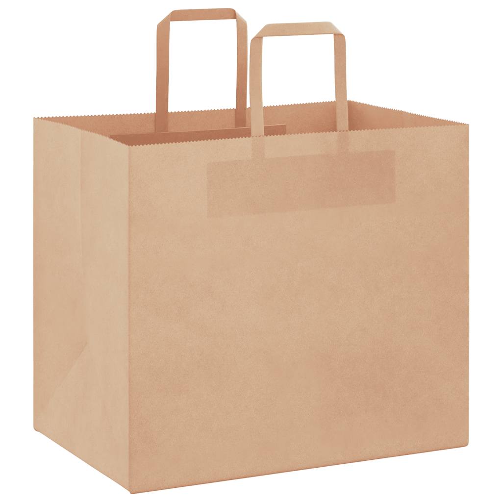 Sacchetti di Carta Kraft 250 pz con Manici Marrone 32x22x28 cm