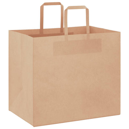Sacchetti di Carta Kraft 250 pz con Manici Marrone 32x22x28 cm