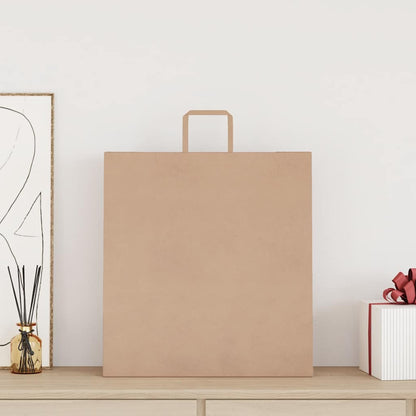 Sacchetti di Carta Kraft 250 pz con Manici Marrone 45x17x48 cm