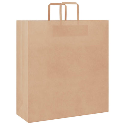 Sacchetti di Carta Kraft 250 pz con Manici Marrone 45x17x48 cm