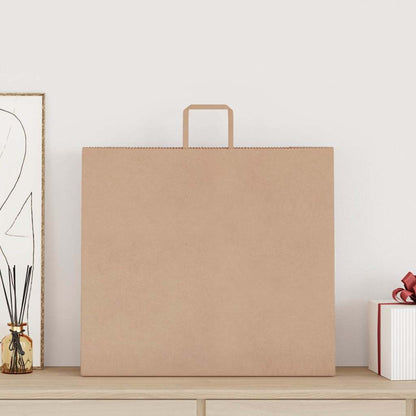 Sacchetti di Carta Kraft 250 pz con Manici Marrone 54x15x49 cm
