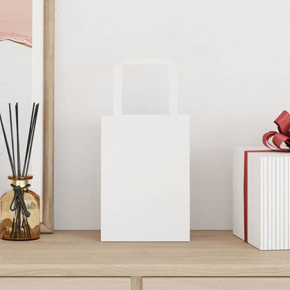 Sacchetti di Carta Kraft 50 pz con Manici Bianchi 15x8x21 cm