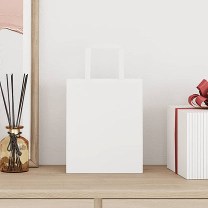 Sacchetti di Carta Kraft 50 pz con Manici Bianchi 18x8x22 cm