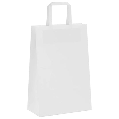 Sacchetti di Carta Kraft 50 pz con Manici Bianchi 21x11x31 cm