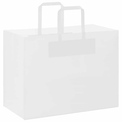 Sacchetti di Carta Kraft 50 pz con Manici Bianchi 32x17x25 cm