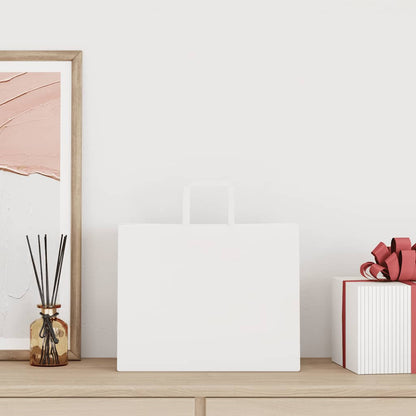 Sacchetti di Carta Kraft 50 pz con Manici Bianchi 32x22x24 cm